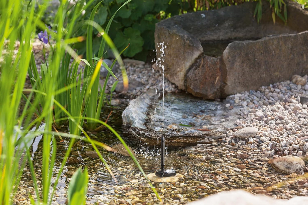 Solar Teichpumpe 2 Watt Solarmodul 175 l/h Förderleistung 70 cm Förderhöhe Komplettset Gartenteich,