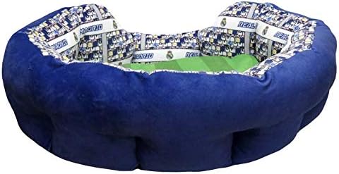 Real Madrid CF - Bett für Haustiere, Korbtyp, Grösse S, Polyester, Blau und Weiss, offizielles Produ