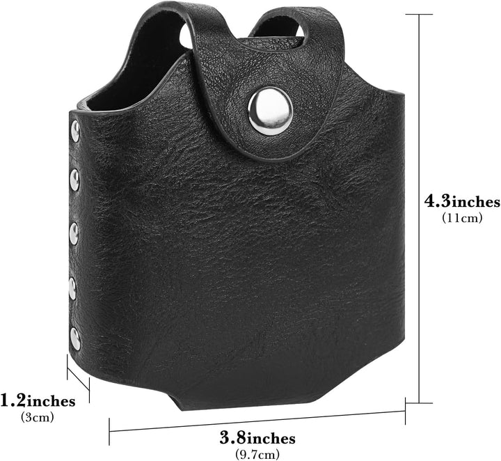 Linkidea Leichtes Flachmann-Etui aus veganem Leder, tragbare Gürteltasche, kompatibel mit 177-ml-Fla