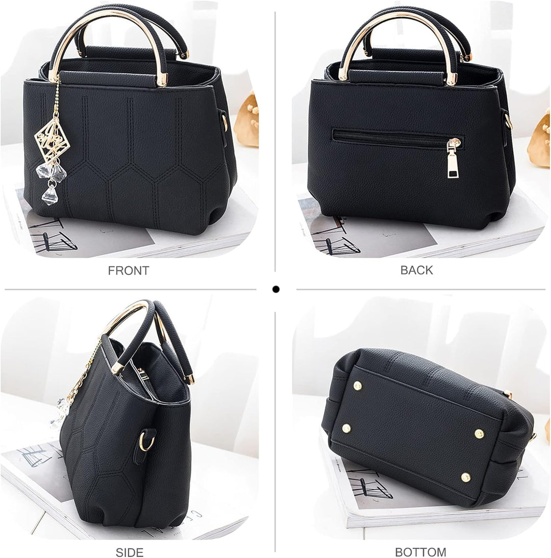 NICOLE & DORIS Handtasche Damen Klein Schultertaschen PU Leder Frauen Umhängetasche Henkeltasche Min
