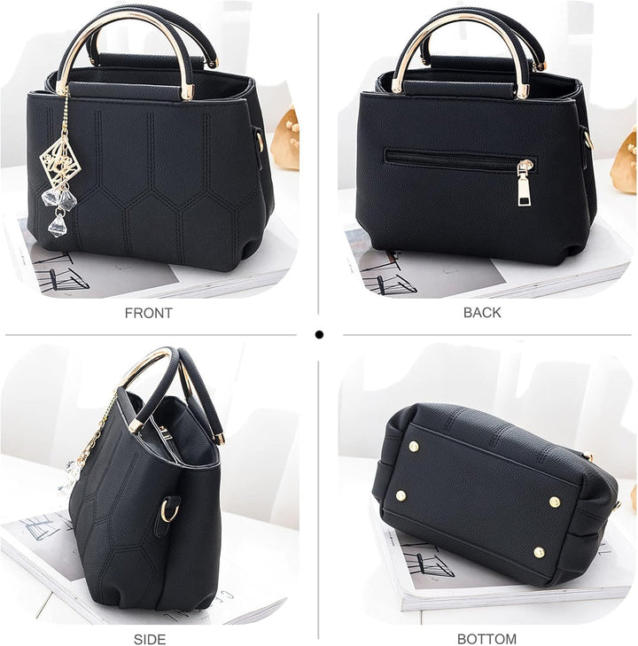 NICOLE & DORIS Handtasche Damen Klein Schultertaschen PU Leder Frauen Umhängetasche Henkeltasche Min