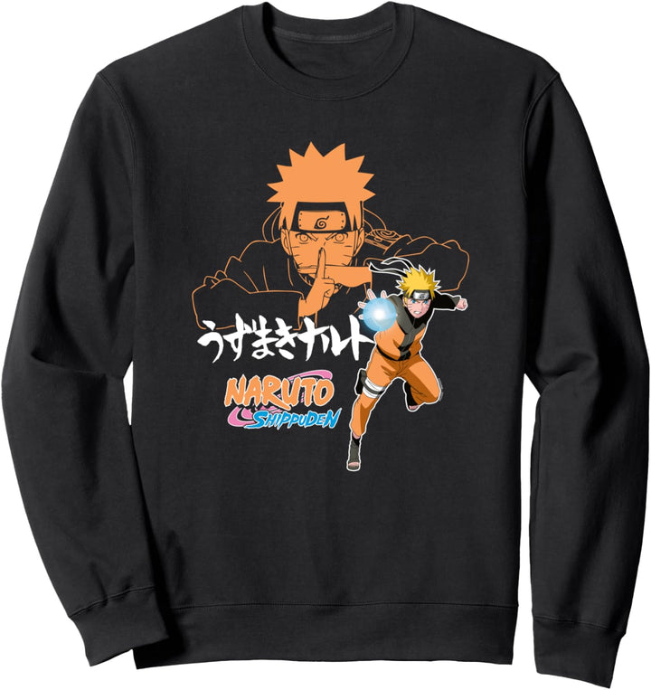 Naruto Shippuden Naruto Jutsu Closeup with Kanji Sweatshirt