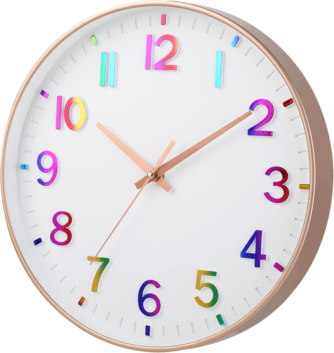HZDHCLH 30cm Lautlos Wanduhr Schleichende Sekunde mit Arabisch Ziffer ohne Ticken für Dekoration Woh