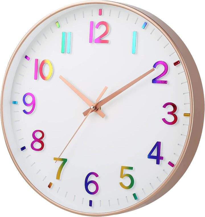 HZDHCLH 30cm Lautlos Wanduhr Schleichende Sekunde mit Arabisch Ziffer ohne Ticken für Dekoration Woh