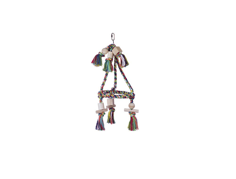 Nobby 31689 Cage Toy, Pyramide Baumwolle mit Holzblöcken, 45 x 19 cm, 45 x 19 cm