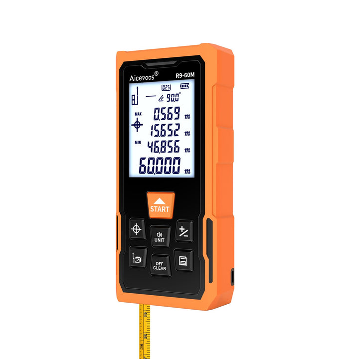 Aicevoos R9 Laser Entfernungsmesser Hohe Genauigkeit, 60 m, Laser-Massband, Compaktes Laser-Messgerä