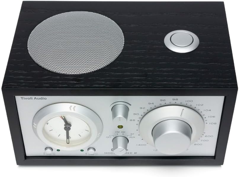 Tivoli Audio Model Three Bluetooth UKW-/MW-Radiowecker (Schwarz / Silber), Schwarz / Silber