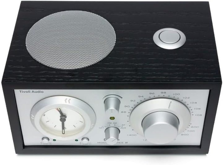 Tivoli Audio Model Three Bluetooth UKW-/MW-Radiowecker (Schwarz / Silber), Schwarz / Silber