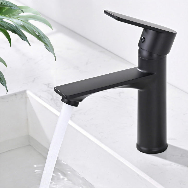 HOMELODY Wasserhahn Bad Schwarz Waschtischarmatur Mischbatterie Bad Armatur Badezimmer Waschbeckenar