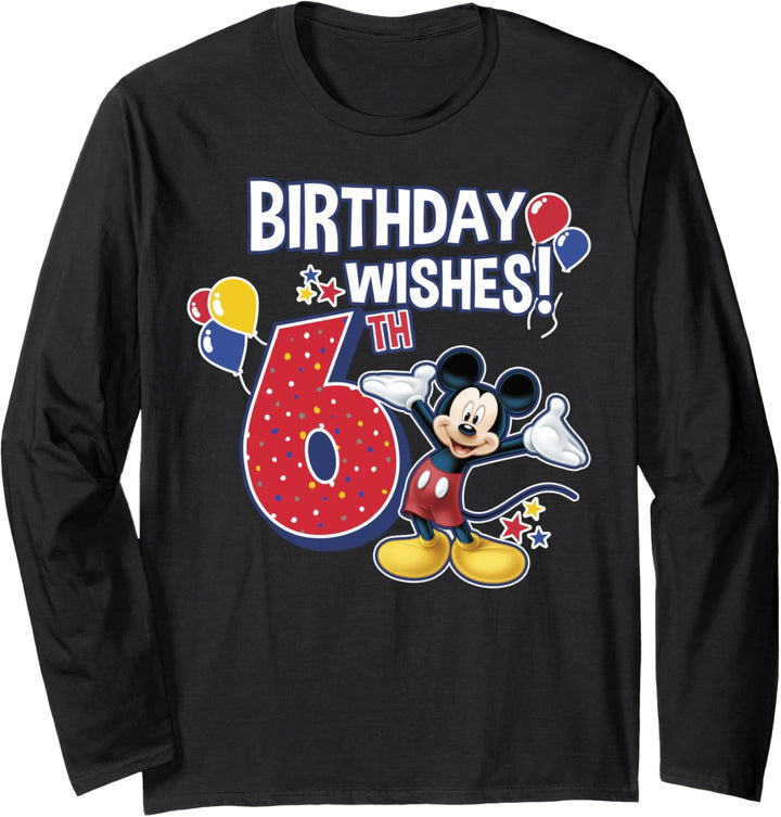 Disney Mickey & Friends 6th Birthday Wishes Langarmshirt