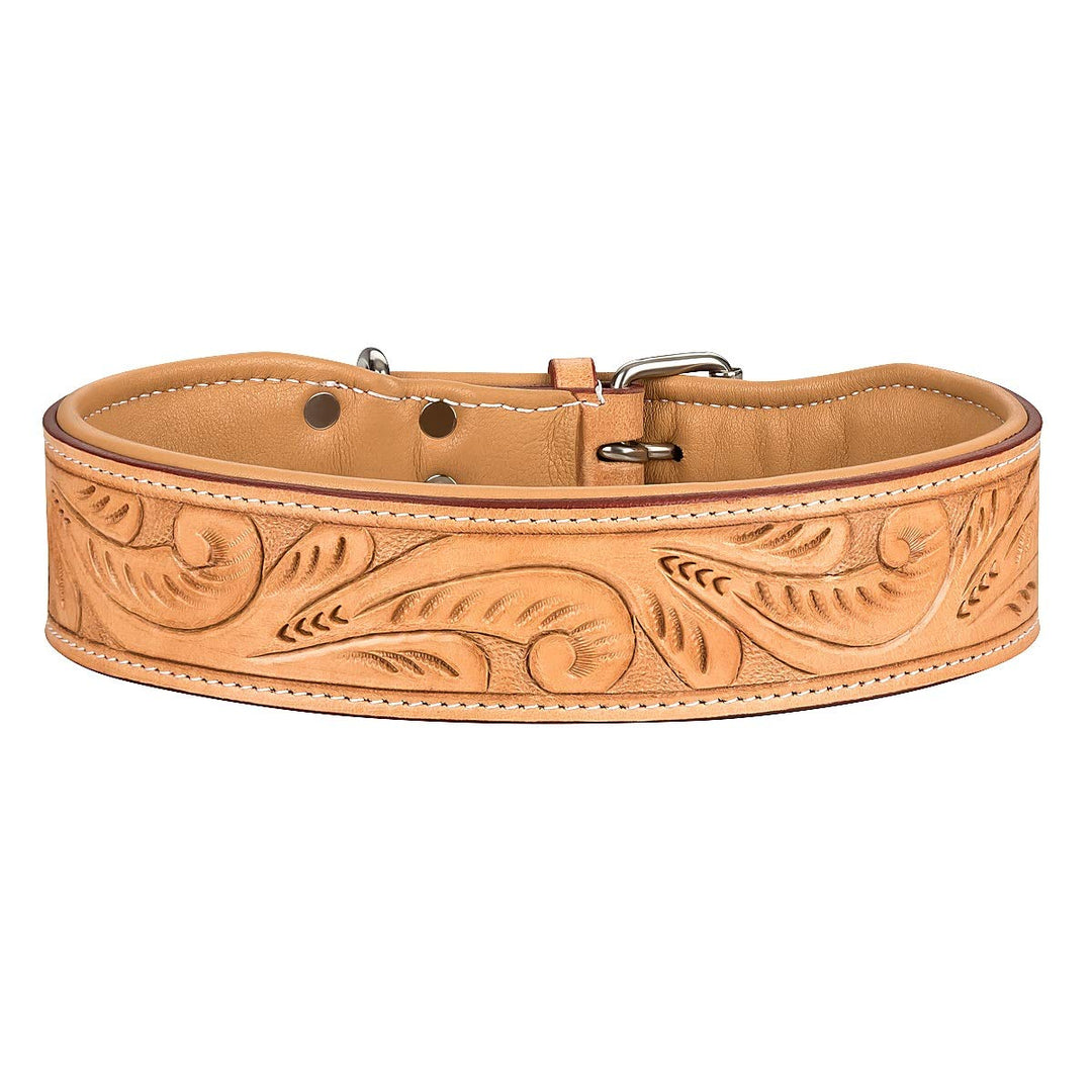 MICHUR Felipe Hundehalsband Leder, Lederhalsband Hund, Halsband, Leder, Caramel, Beige, Braun, MIT S
