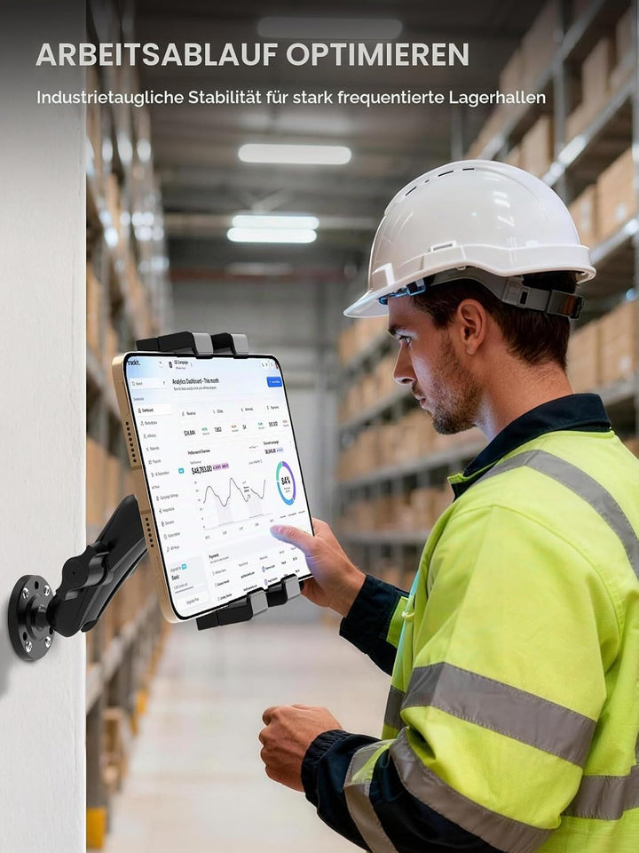 OHLPRO LKW Tablet Halterung Schwerlast, Bohrfuss Halter Kompatibel mit Industriestandard 1 Zoll (25m