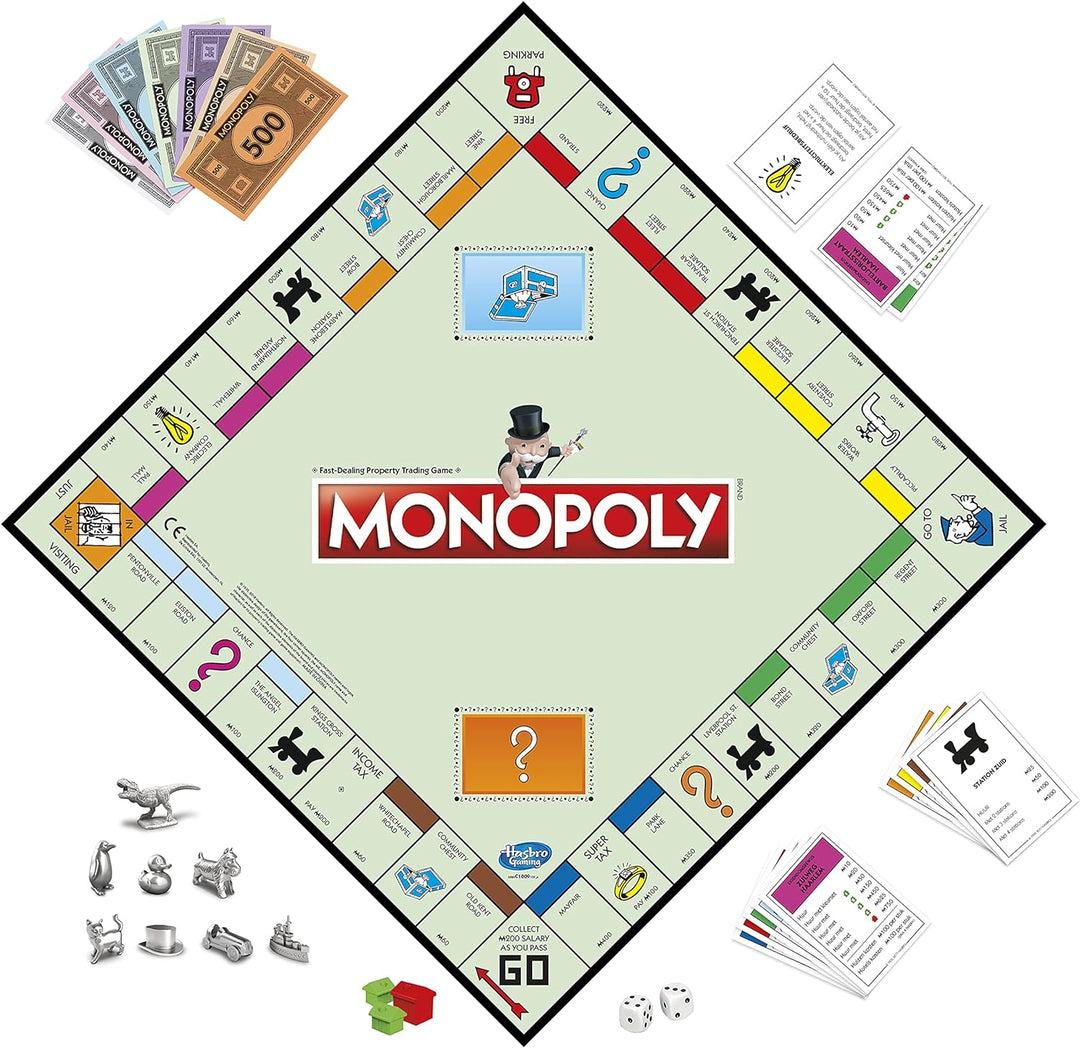 Monopoly Classic Brettspiel mit neuen General Fondkarten ab 8 Jahren Niederländische Fassung