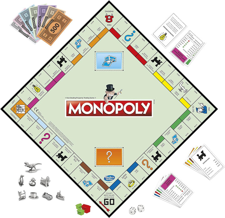 Monopoly Classic Brettspiel mit neuen General Fondkarten ab 8 Jahren Niederländische Fassung