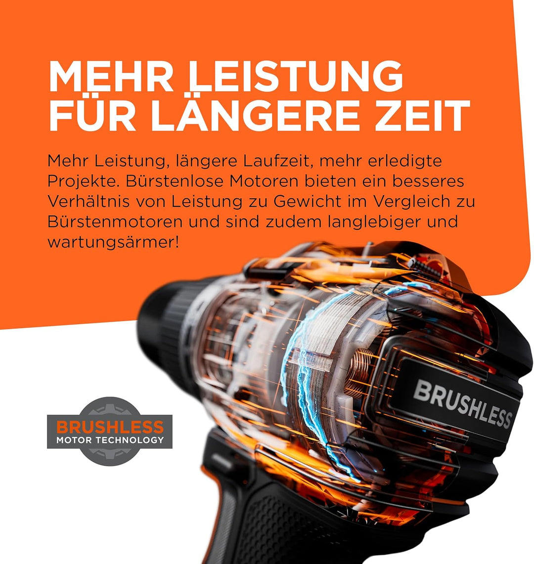 BLACK+DECKER Bürstenloser Schlagschrauber, Akku-Schlagschrauber ohne Akku & 20 x Bohrer, ohne Akku o