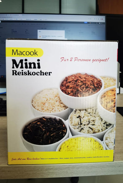 Reiskocher klein & Bento-Box für 1-2 Personen,（0.3 liter, 1,5 Tassen), Mini Rice Cooker mit abnehmba