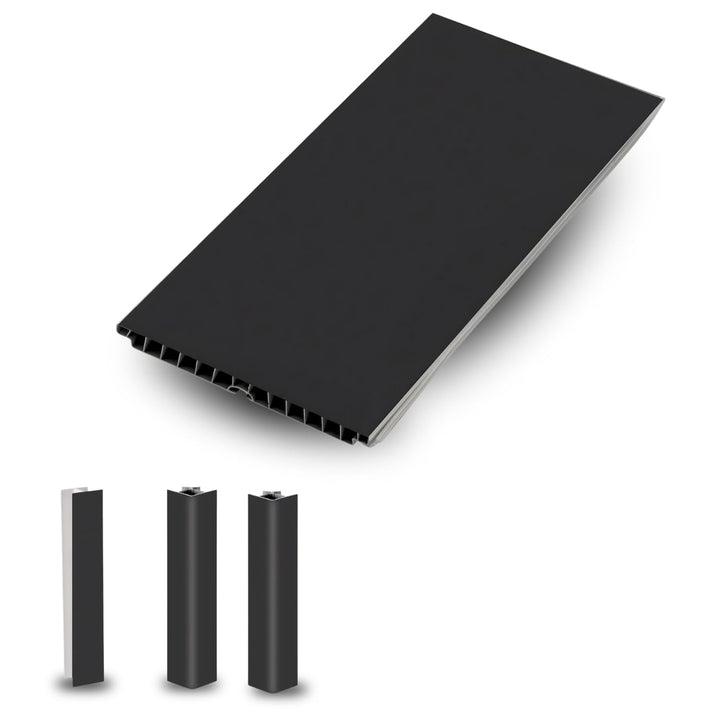 Evotrade Küchensockel – Sockelleiste L 2,5 m aus PVC | Höhe und Farben wählbar + Zubehör (2 Eckkappe