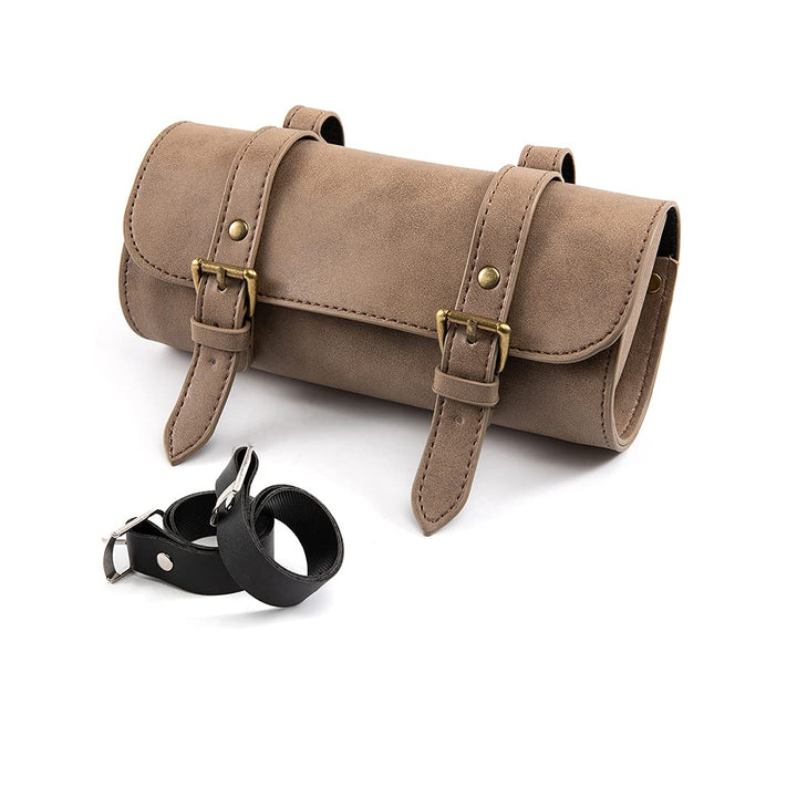 evomosa Motorrad Satteltasche Mini Motorradgabel Lenker Pu Leder Werkzeug Aufbewahrungstasche (C), C