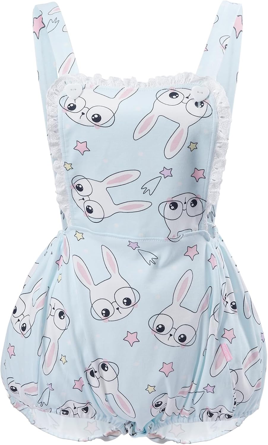 CutiePlusU Baumwolle Knopf Schritt Erwachsene Onesie Strampler Bodysuit Pyjamas- Full Print Overalls