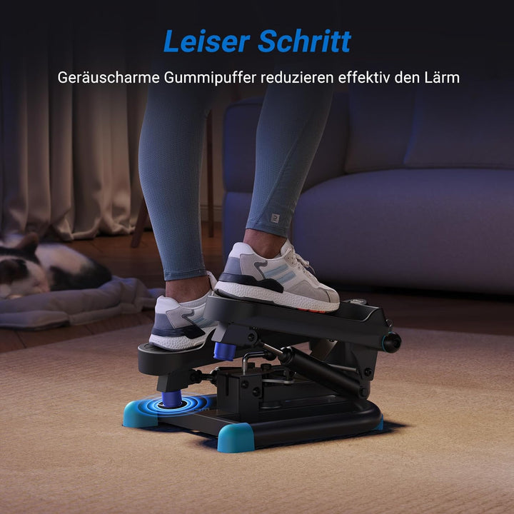 MERACH Mini Stepper für Zuhause, Swing Stepper mit 150 kg Belastung und Widerstandsbändern, Twist St