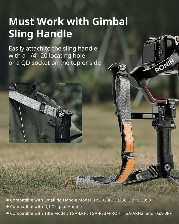 SMALLRIG RS3 RS2 Gewichtsreduzierender Schultergurt Shoulder Strap kompatibel mit Sling-Griff für DJ