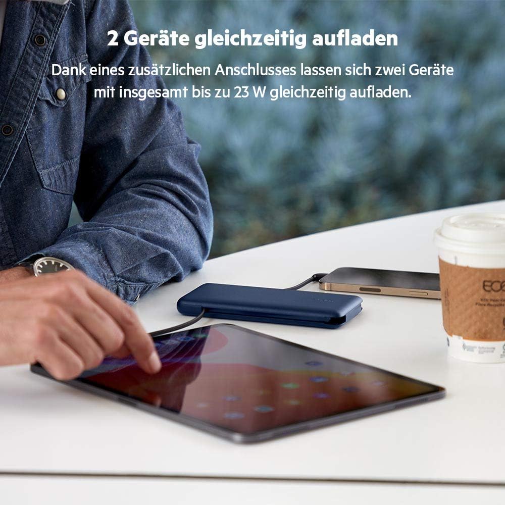 Belkin BOOSTCHARGE Plus 10K tragbares Ladegerät und Powerbank (10.000 mAh mit integriertem Lightning
