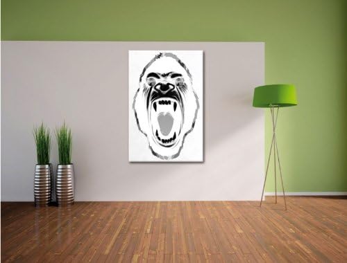 Hypnotic ape negative Leinwandbild Bild auf Leinwand, XXL riesige Bilder fertig gerahmt mit Keilrahm