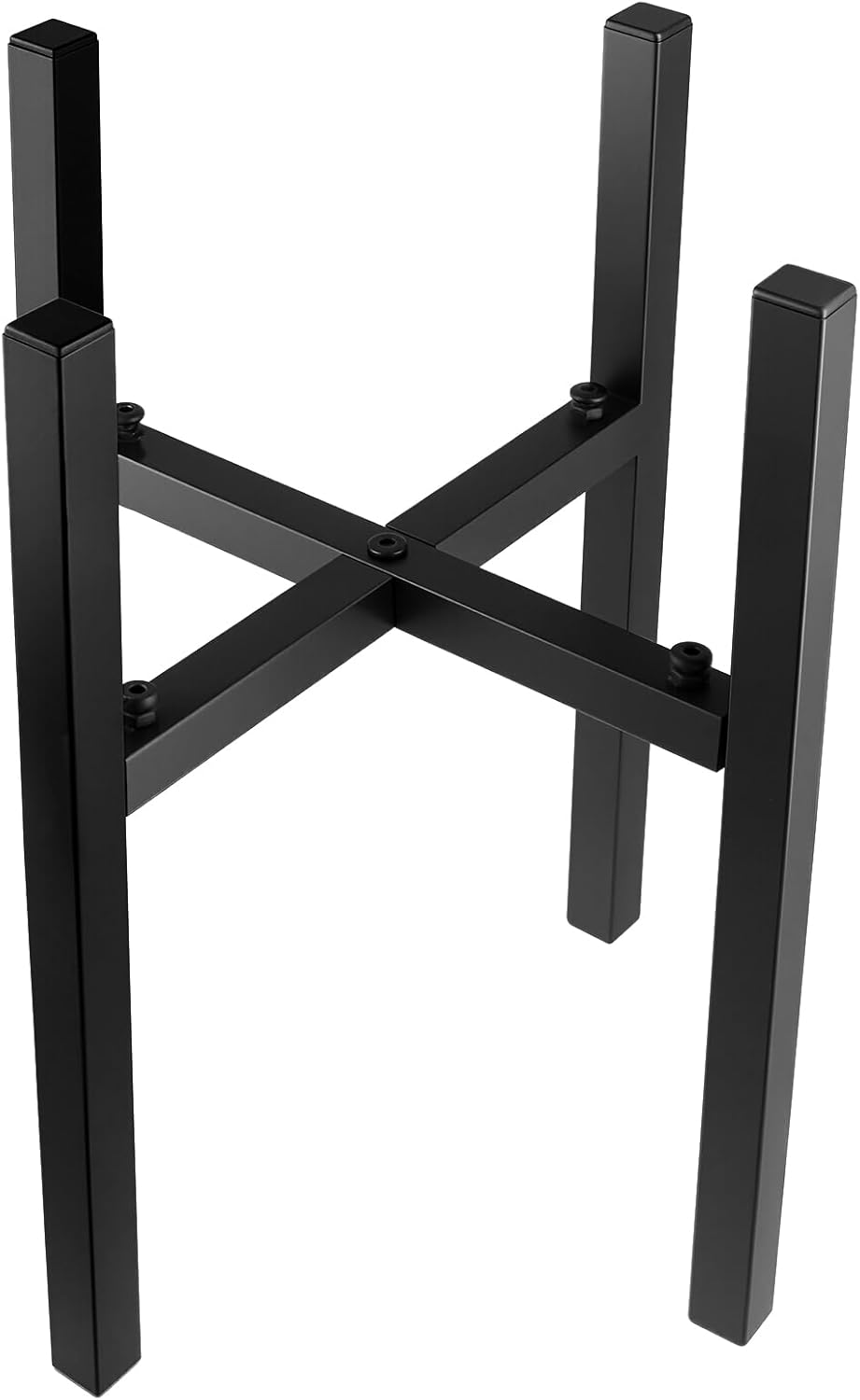 Schwarz Blumenständer Metall Verstellbar, 36cm Hoch Pflanzenständer aus Eisen, Blumenhocker Verstell