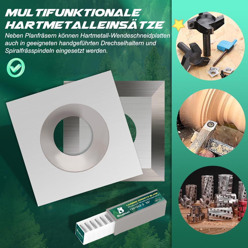 10 Stück HM Wendeplatten Wendemesser Ersatzklingen 10,5x10,5x2,2mm-35° Hartmetall Wendeschneidplatte