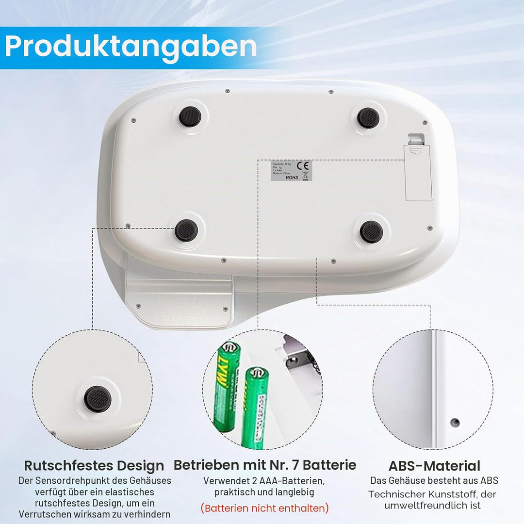 Tierwaage für Kleine Tiere, Kleine Digitalwaage Haustierwaage, Hundewaage 15Kg (±1gram), LCD Digital