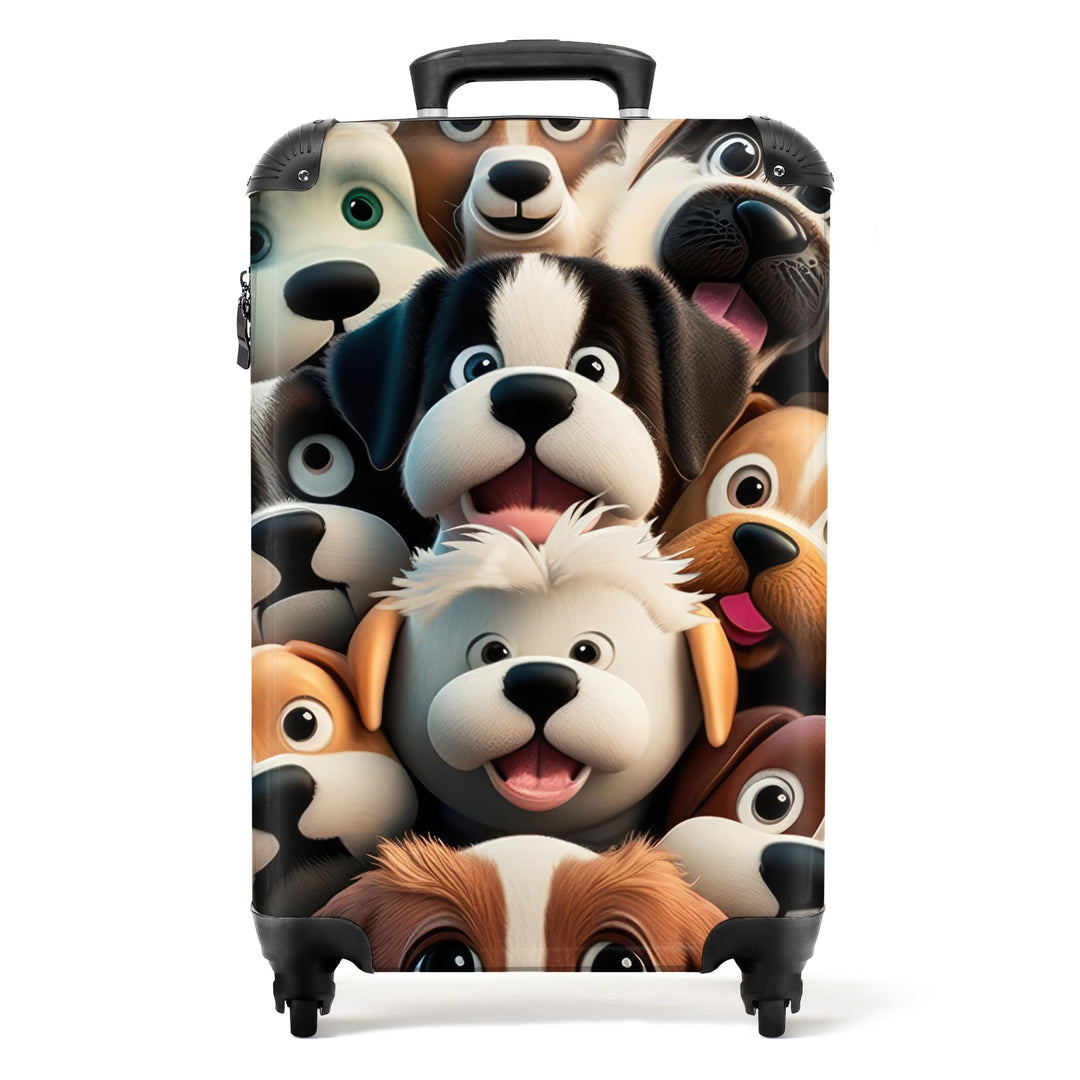 NoBoringSuitcases.com® Kinderkoffer Kindertrolley Koffer, Reisetrolley - Hund - Tiere - Muster - Bra