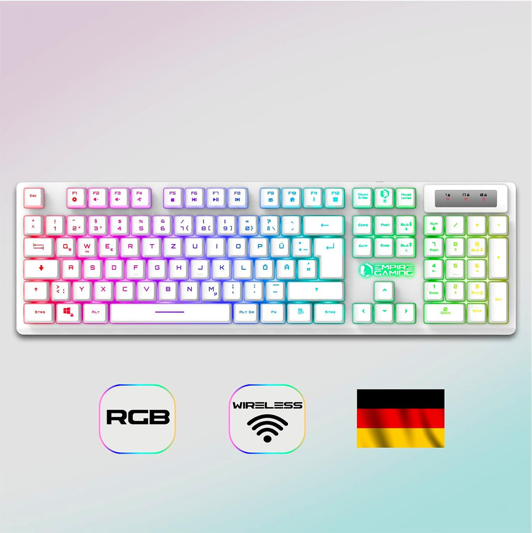 EMPIRE GAMING - Armor RF800 Wireless Wiederaufladbare Gaming Tastatur und Maus Set QWERTZ (DE-Layout