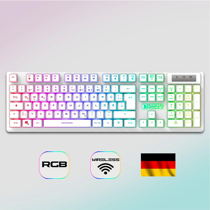 EMPIRE GAMING - Armor RF800 Wireless Wiederaufladbare Gaming Tastatur und Maus Set QWERTZ (DE-Layout