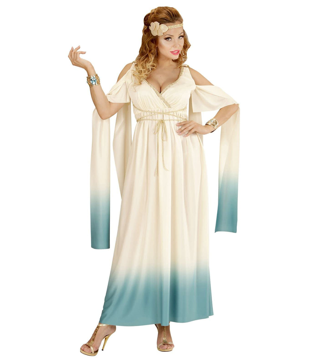 W WIDMANN MILANO Party Fashion - Kostüm Königin von Atlantis, Kleid und Lorbeerkranz, Göttin, L