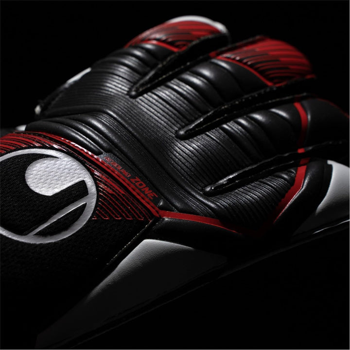 uhlsport Unisex Jugend Powerline Soft Pro Fussball Torwarthandschuhe 11 schwarz/rot/weiss, 11 schwar