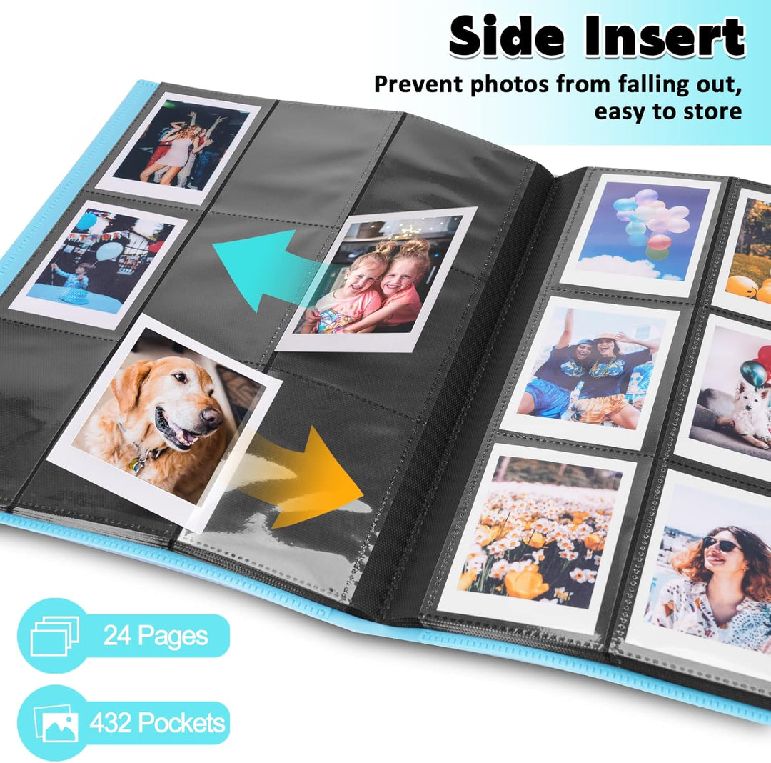 FORETOY Fotoalbum mit 432+1 Taschen für 3 Zoll Film - kompatibel mit Fujifilm Instax Mini 12 11 9 8