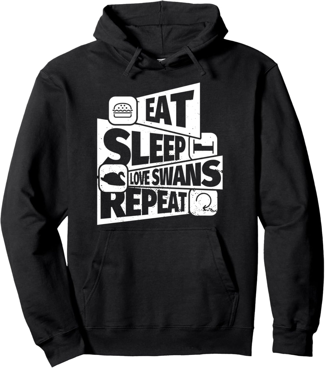 ESSEN SIE SCHLAF Liebesschwäne WIEDERHOLEN Lustiges Liebessc Pullover Hoodie