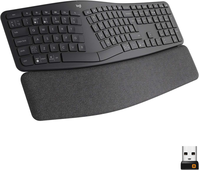 Logitech ERGO K860 - kabellose ergonomische Tastatur mit geteilter Tastenanordnung, UK QWERTY - Grap