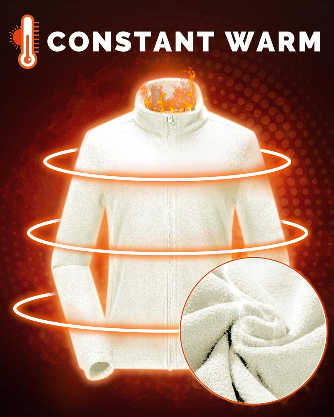 33,000ft Damen Fleecejacke mit Durchgehendem Reissverschluss Stehkragen Damen Leichte Fleece Jacke A