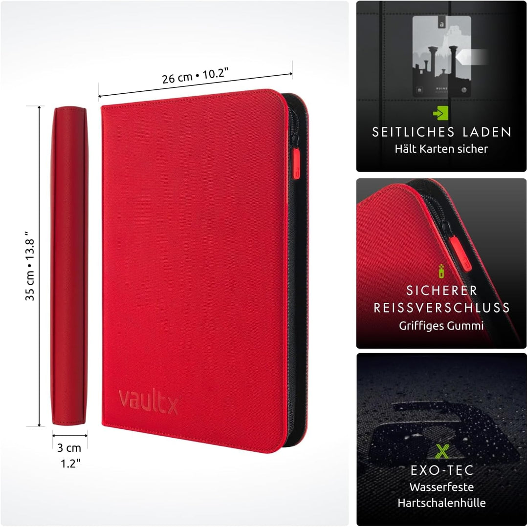 Vault X Premium eXo-Tec Zip Heftmappe - 9 Fächer Sammelkarten Trading Cards Mappe - 360 Fächer mit S