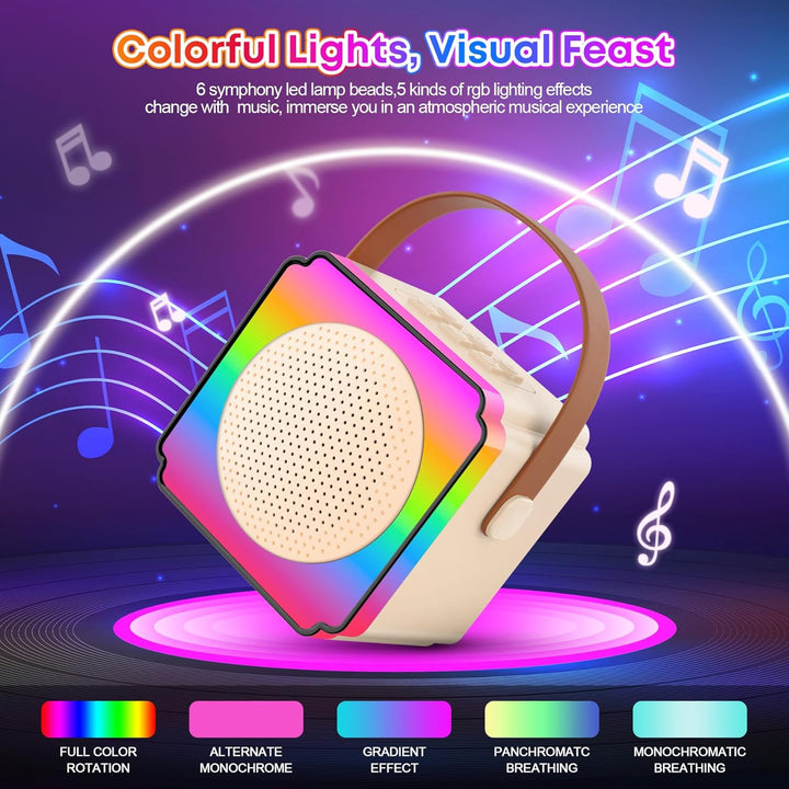 Karaoke Maschine mit 2 Mikrofonen, Geburtstag Geschenk für Kinder ab 3 Jahre, Karaoke Maschine Kinde