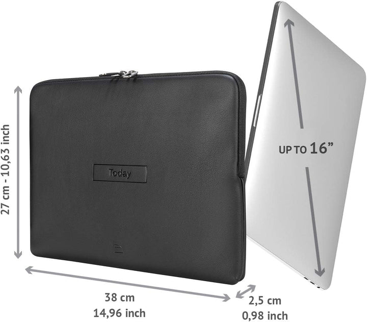 Tucano Today Notebook Sleeve mit Memory Foam schwarz BFTO1516-BK Laptop 15.6 /MacBook Pro 16 Laptop