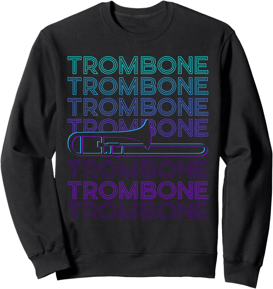 Posaune Spieler Posaune Retro Sweatshirt