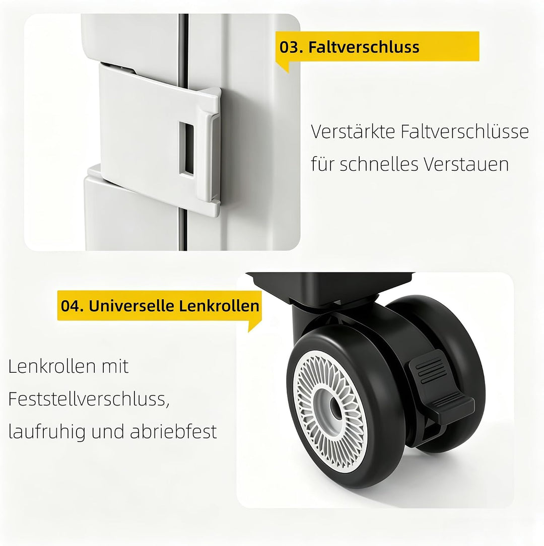 50L Einkaufstrolley Klappbar, für Einkauf &amp; Picknick,Hellgrau | Trolley Einkaufstrolley, mit Telesko