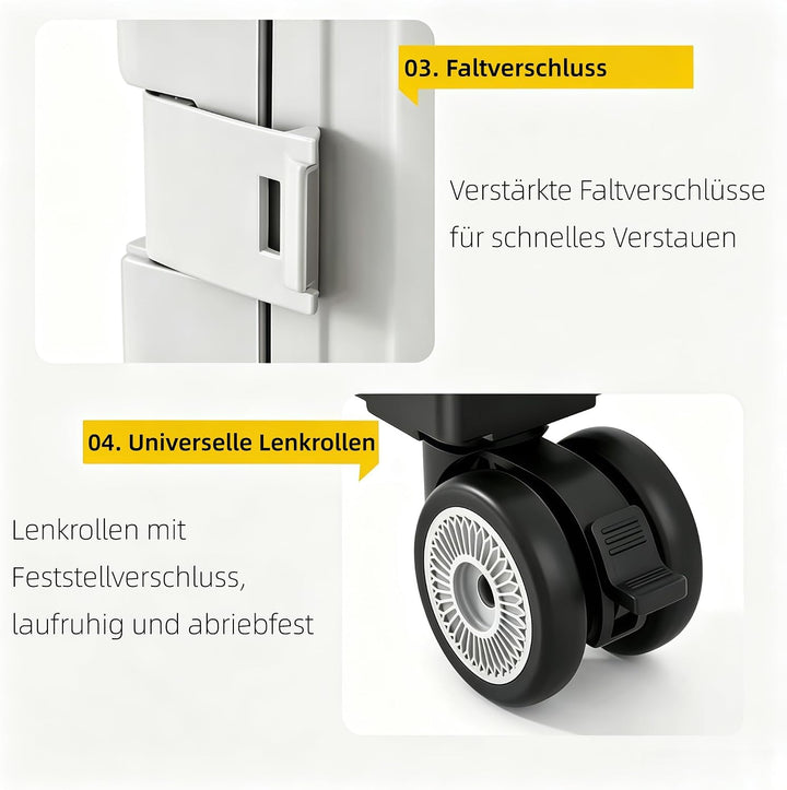 50L Einkaufstrolley Klappbar, für Einkauf &amp; Picknick,Hellgrau | Trolley Einkaufstrolley, mit Telesko