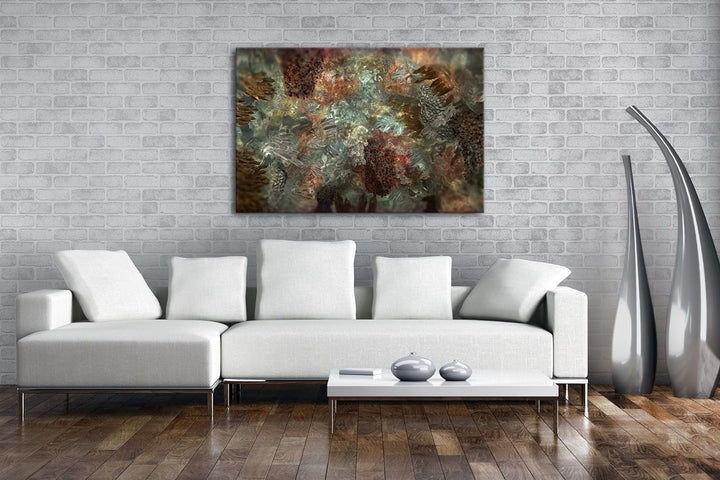 deyoli Kristall und Mineralablagerungen Format: 80x60 als Leinwandbild, Motiv fertig gerahmt auf Ech