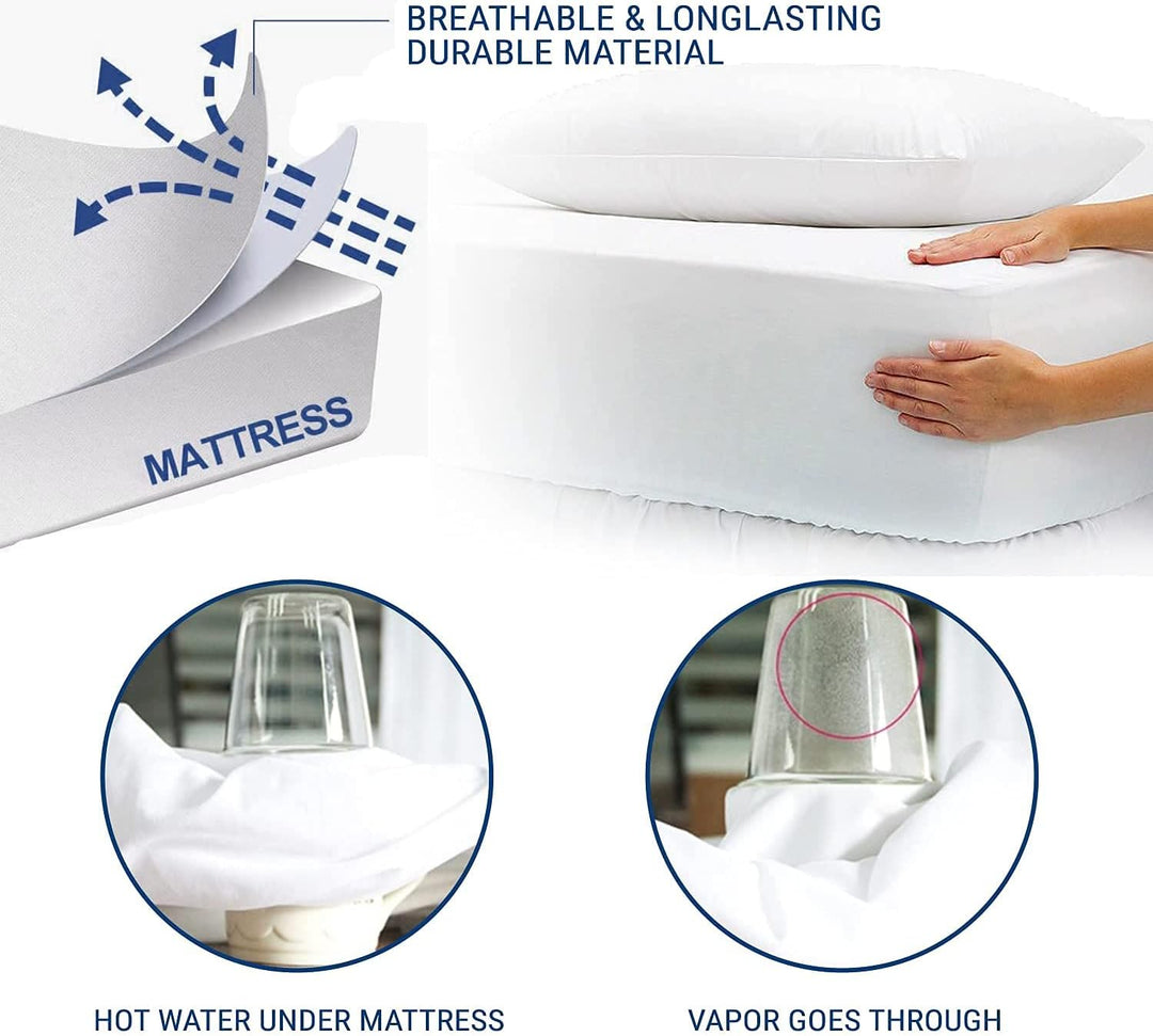 Family Bedding Matratzenschoner für Einzelbett, Frottee, 100% wasserdicht, 90 x 192 cm 90 x 200 cm,