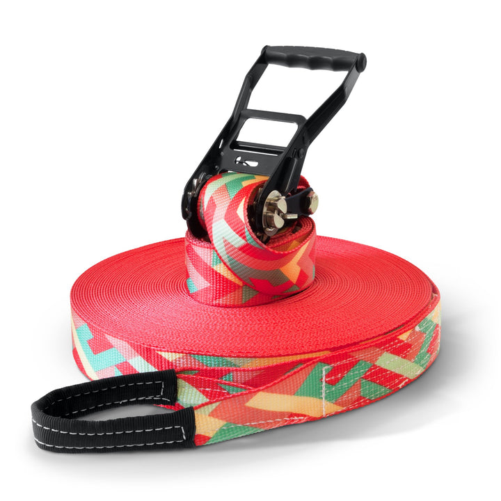 Slackline Set, Zig Zag, 15-35m Länge, Komplettset für Kinder, Anfänger, Fortgeschrittene und Profis,