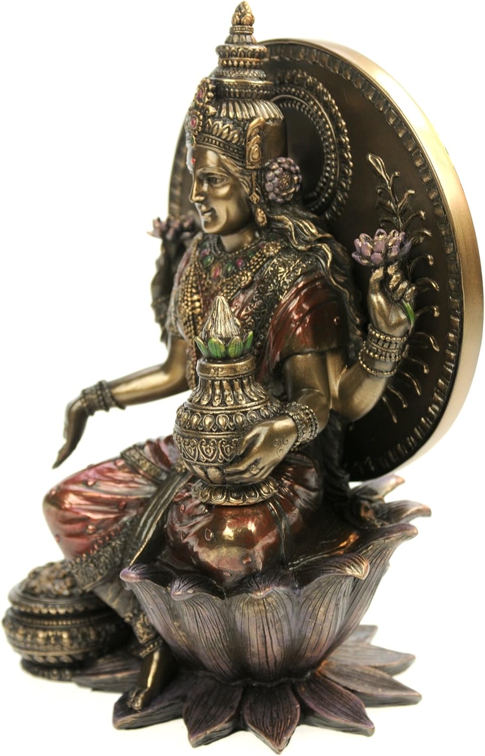 original Veronese, Lakshmi, Hindu Göttin des Glücks, der Liebe und des Wohlstandes auf Lotosthron, b