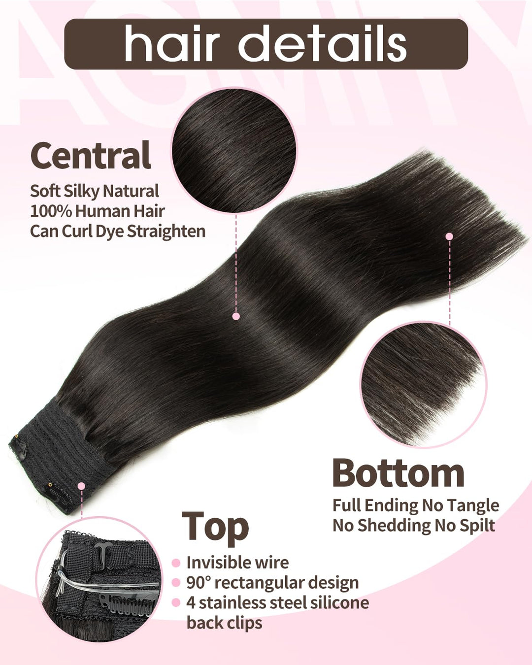 AGMITY Tape In Extensions Echthaar 20pcs 35cm 40g Aschblond mit Bleichblond Invisible Tape Extension
